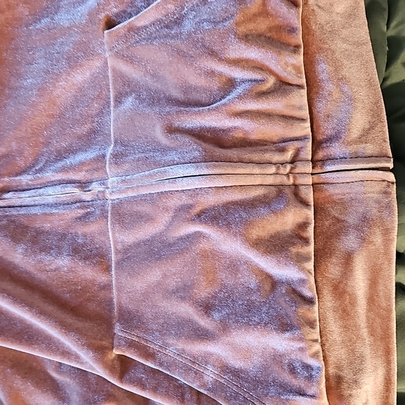PINK Victoria's Secret Brown Cropped Velour Hoodie Size M - Picture 7 of 7